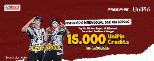 Top Up Free Fire di Alfamart, Dapatkan Bonus 15rb UniPin Credits dan 90% di Lucky Wheel FF!